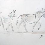 За мамой, 2009, акварель 