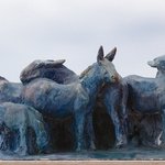 Ослики на закате, 2009, тон. гипс 